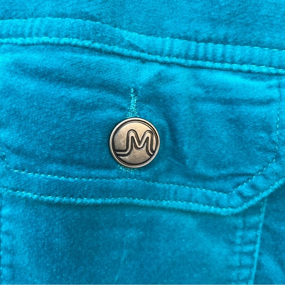 MOTTO turquoise velvet jacket, silver buttons, cuffs, collar, pockets. SzXL - Picture 14 of 15